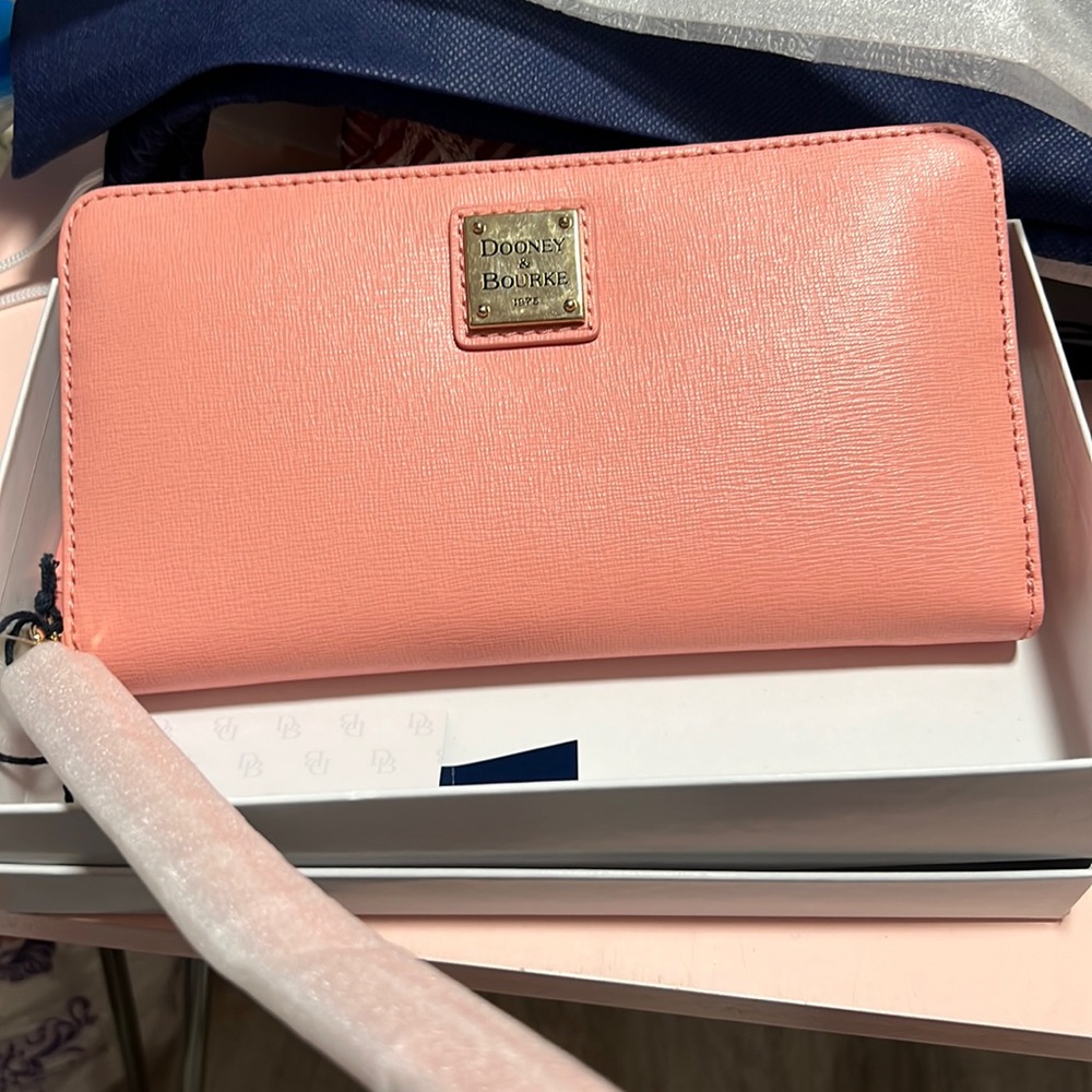 Saffiano large zip around wallet - Pale Pink